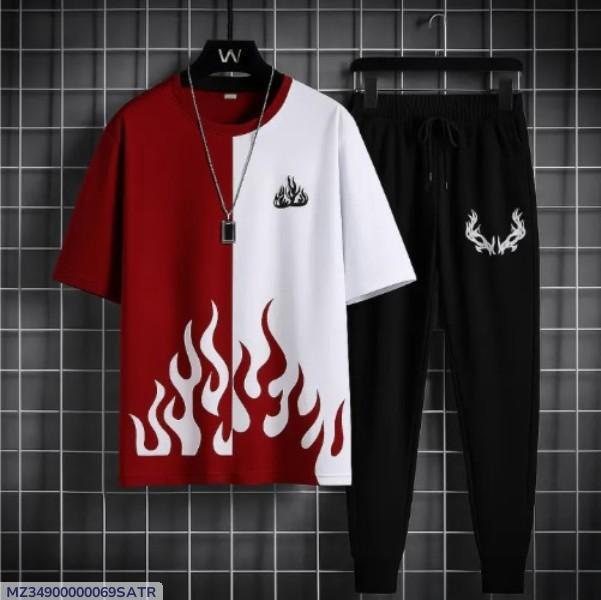 2 Pcs Men' Polyester Printed Track Suit