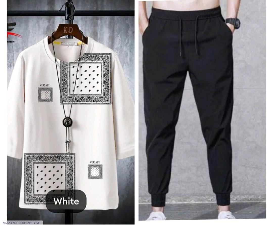2 Pcs Men's Micro Interlock Printed Track Suit